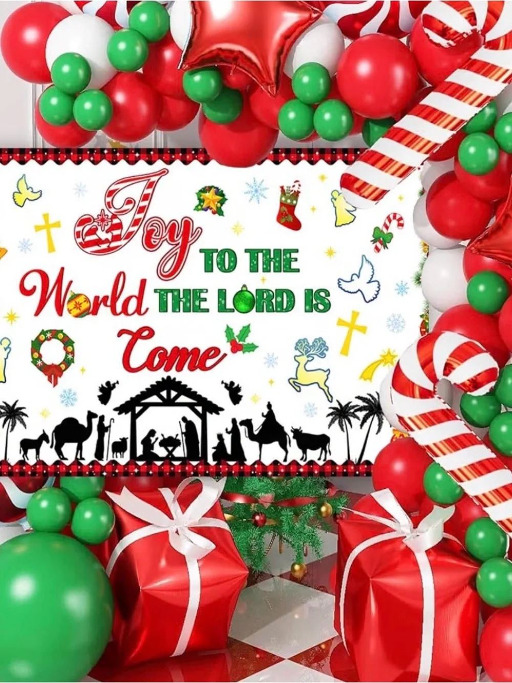 New Holiday 'Joy to the World' Decorative Wall Christmas Photography Backdrop